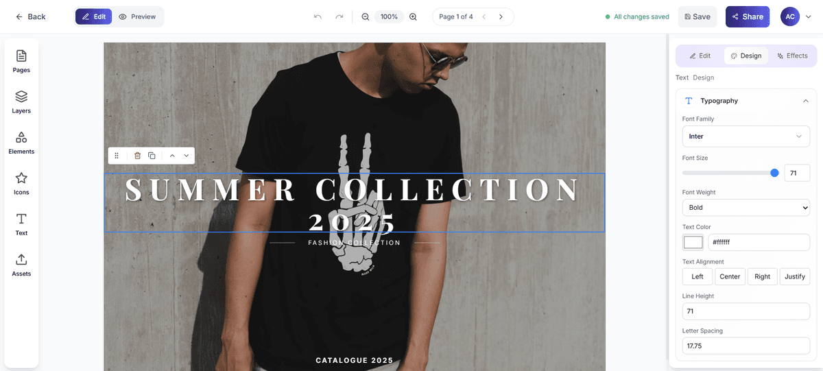 Catfy Visual Editor Dashboard - Drag & Drop Catalogue Builder
